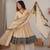 Women off white gorgette embroidery work detailing kurta set with dupatta