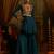 Teal blue mul cotton set with a long-sleeve flared peplum top, mirror-work embroidered yoke.