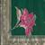 Women's green jacquard silk blend saree with zari floral border festive