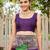 Women's purple jacquard silk blend saree with zari floral border festive
