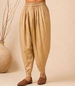Golden solid chanderi dhoti pant