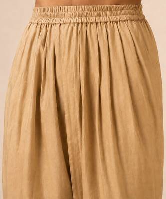 Golden solid chanderi dhoti pant 4
