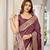 women's wine jacquard silk blend saree with zari paisley border occasion wear