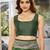 women's green jacquard silk blend saree with zari paisley border occasion wear
