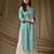 Sky blue floral printed rayon kurti for women