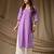 Lavender floral printed rayon kurti for women