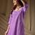 Lavender floral printed rayon kurti for women