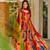 Multi color floral printed rayon anarkali gown with dupatta for women
