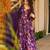 Purple floral printed rayon anarkali gown with dupatta for women