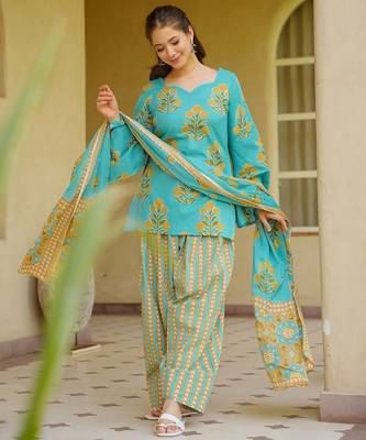 Floral printed pure cotton suit for women 1