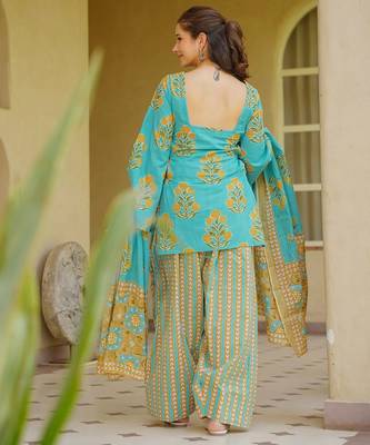 Floral printed pure cotton suit for women 2