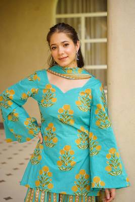 Floral printed pure cotton suit for women 3