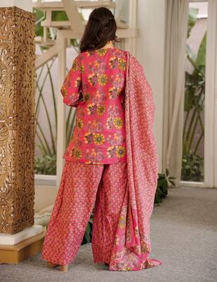 Floral printed pure cotton suit for women 2