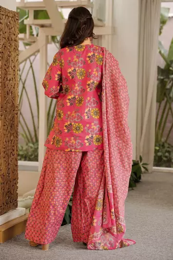 Floral printed pure cotton suit for women