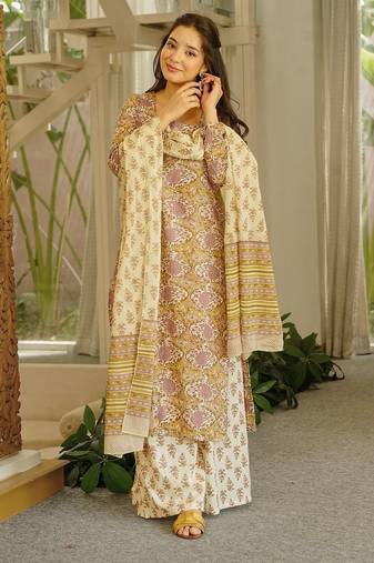 Floral printed pure cotton suit for women