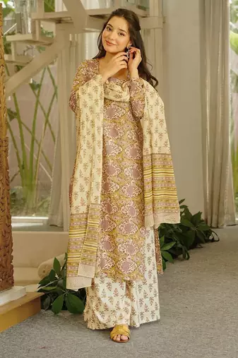 Floral printed pure cotton suit for women