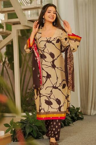 Floral printed pure cotton suit for women
