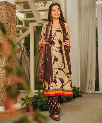 Floral printed pure cotton suit for women 3