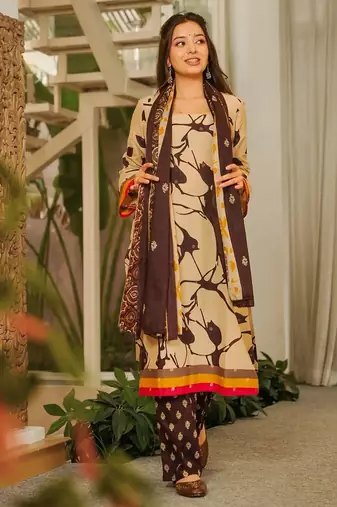 Floral printed pure cotton suit for women