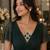 Elegant blue crystal statement necklace set with matching stud earrings | silver tone designer jewellery