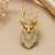 Royal gold-tone deer head statement brooch with crystal detailing