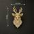 Royal gold-tone deer head statement brooch with crystal detailing