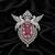 Elegant silver-tone swan brooch with large pink crystal & clear stone embellishment