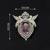 Elegant silver-tone swan brooch with large pink crystal & clear stone embellishment
