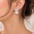 Elegant pearl & crystal floral stud earrings     silver tone statement jewellery