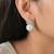 Elegant pearl & crystal floral stud earrings     silver tone statement jewellery