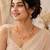 Multicolor natural stone beaded layered necklace & earrings set with gold-tone chain