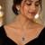 Elegant blue rectangular stone necklace set with matching drop earrings