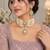 Elegant pearl choker necklace set with kundan-style pendant & matching drop earrings