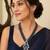 Elegant blue beaded long necklace set with crystal pendant & matching earrings