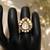 Elegant gold-plated teardrop statement ring with clear crystal stones