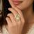 Elegant gold-plated teardrop statement ring with clear crystal stones
