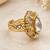 Elegant gold-plated teardrop statement ring with clear crystal stones