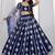 Charming Navy Blue Thread Embroidery Net Wedding Wear Lehenga Choli