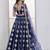 Charming Navy Blue Thread Embroidery Net Wedding Wear Lehenga Choli