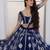 Charming Navy Blue Thread Embroidery Net Wedding Wear Lehenga Choli