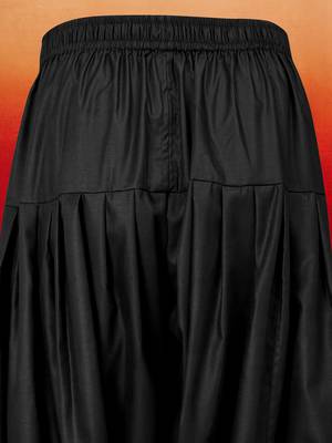 black solid cotton silk shirt collar short sleeve kurta with black silk blend patiala | festive party set 6
