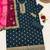 Navy blue embroidered viscose patiala salwar suit