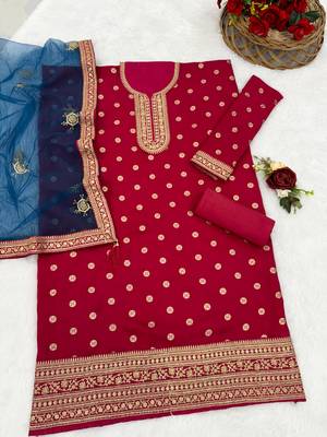 Pink embroidered viscose patiala salwar suit 3