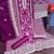 Purple net suit with coding and embroidery work