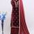 Maroon embroidered velvet salwar suit