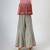 Peach and silver grey embroidered dola silk co ord set