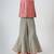 Peach and silver grey embroidered dola silk co ord set
