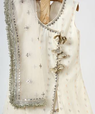 Off white embroidered chanderi sharara set 2