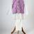 White and purple printed lurex kurta jacket set