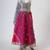 Silver and magenta embroidered faux and raw silk lehenga set